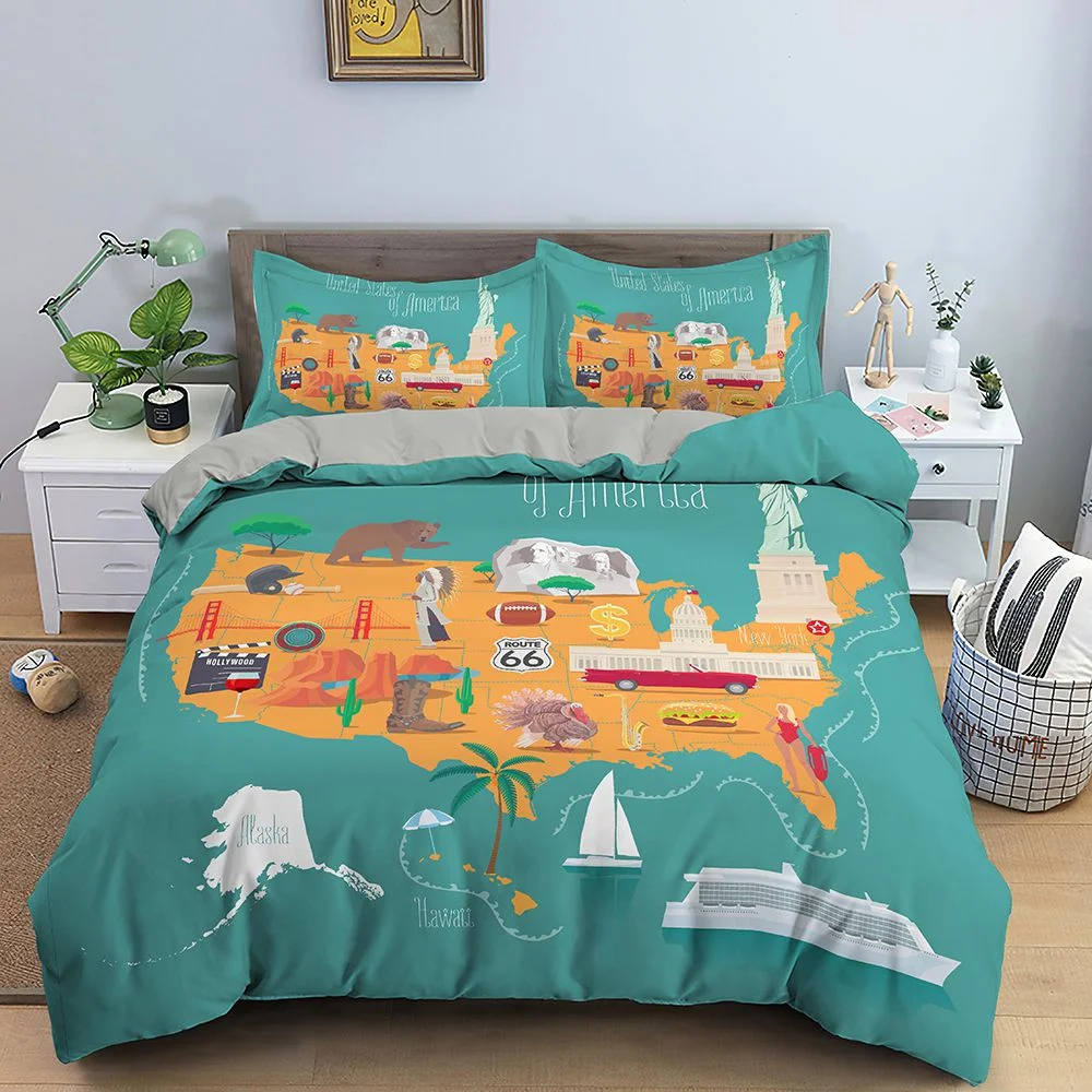 Housse de Couette Planisphère 220x240